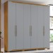 Guarda-Roupa Casal Dallas 6 Portas 4 Gavetas Nature/Cinza - Henn
