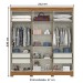 Guarda-Roupa Casal Dallas 6 Portas 4 Gavetas Nature/Cinza - Henn