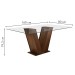 Mesa de Jantar 6 Lugares Vitória com Vidro Chocolate/Pena - Cel Móveis