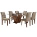 Mesa de Jantar 6 Lugares Vitória com Vidro Chocolate/Pena - Cel Móveis