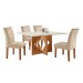 Mesa de Jantar 4 Lugares Laura Cinamomo/Off White/Suede Pena - Cel Móveis