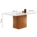 Mesa de Jantar 4 Lugares Elis com Vidro Cinamomo/Off White/Suede Marrom Claro - Cel Móveis