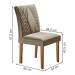 Mesa de Jantar 4 Lugares Elis com Vidro Cinamomo/Off White/Suede Marrom Claro - Cel Móveis