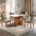Mesa de Jantar 4 Lugares Elis com Vidro Cinamomo/Off White/Suede Marrom Claro - Cel Móveis