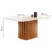 Mesa de Jantar 4 Lugares Elis com Vidro Cinamomo/Off White/Suede Cinza - Cel Móveis