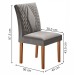 Mesa de Jantar 4 Lugares Elis com Vidro Cinamomo/Off White/Suede Cinza - Cel Móveis