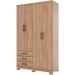 Guarda-Roupa Solteiro Caju 4 Portas 3 Gavetas Jequitibá Brilho - Henn