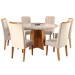 Mesa de Jantar 6 Lugares Virginia com Vidro Mel/Nude/Off White - Panorama Móveis
