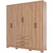 Guarda-Roupa Casal Caju 6 Portas 3 Gavetas Jequitibá Brilho - Henn