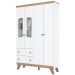 Guarda-Roupa Infantil Confete 4 Portas 2 Gavetas com Espelho Branco/Jequitibá - Henn