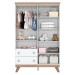 Guarda-Roupa Infantil Confete 4 Portas 2 Gavetas com Espelho Branco/Jequitibá - Henn