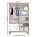 Guarda-Roupa Infantil Confete 4 Portas 2 Gavetas com Espelho Branco/Jequitibá - Henn