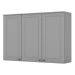 Armário Aéreo Cozinha 120 Cm Americana 3 Portas 100% Mdf Cinza C352 - Henn