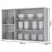Armário Aéreo Cozinha 120 Cm Americana 3 Portas 100% Mdf Cinza C352 - Henn