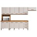 Cozinha Completa Atenas 12 Portas 3 Gavetas Nature/Off White - Kaiki Móveis