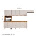 Cozinha Completa Atenas 12 Portas 3 Gavetas Nature/Off White - Kaiki Móveis