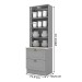 Cristaleira Americana 2 Portas 2 Gavetas 100% Mdf Cinza/Calcare - Henn