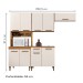 Cozinha Completa Atenas 9 Portas 1 Gaveta Nature/Off White - Kaiki Móveis