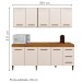 Cozinha Compacta Atenas 9 Portas 3 Gavetas Nature/Off White - Kaiki Móveis