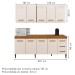 Cozinha Compacta Atenas 9 Portas 3 Gavetas Nature/Off White - Kaiki Móveis