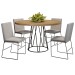 Mesa de Jantar 4 Lugares Dubai Linho Cinza Claro/Preto Fosco/Siena 3897 - Mais Decor