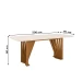 Mesa de Madeira Adriana com Vidro Nature/Off White Sc46 - Henn