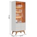 Cristaleira Noronha 4 Portas 3 Prateleiras com Led Off White/Matte/Freijó - Colibri