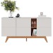 Balcão Buffet Noronha 3 Portas 1 Prateleira Off White/Matte/Freijó - Colibri