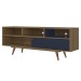 Rack para TV Até 48 Polegadas Retro 1 Porta Freijó/Azul - Olivar Móveis