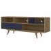 Rack para TV Até 48 Polegadas Retro 1 Porta Freijó/Azul - Olivar Móveis