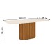 Mesa de Madeira Solana com Vidro Nature/Off White Sc66 - Henn