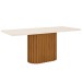 Mesa de Madeira Solana com Vidro Nature/Off White Sc66 - Henn