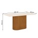 Mesa de Madeira Solana com Vidro Nature/Off White Sc67 - Henn