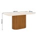 Mesa de Madeira Solana com Vidro Nature/Off White Sc68 - Henn