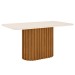 Mesa de Madeira Solana com Vidro Nature/Off White Sc68 - Henn