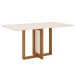 Mesa de Madeira Natalí com Vidro Nature/Off White Sc70 - Henn