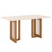 Mesa de Madeira Yara com Vidro Nature/Off White Sc78 - Henn