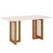 Mesa de Madeira Yara com Vidro Nature/Off White Sc79 - Henn