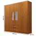 Guarda-Roupa Solteiro Atalaia 6 Portas 2 Gavetas com Espelho Cinamomo - Evidência Móveis
