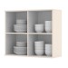 Armário Aéreo Cozinha Connect 2 Portas com Vidro Off White - Henn