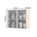 Armário Aéreo Cozinha Connect 2 Portas com Vidro Off White - Henn
