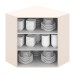 Armário Aéreo Cozinha 79 Cm Connect Oblíquo 2 Portas 100% Mdf Off White - Henn