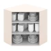 Armário Aéreo Cozinha 79 Cm Connect Oblíquo 2 Portas 100% Mdf Off White - Henn
