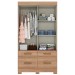 Guarda-Roupa Solteiro 2 Portas de Correr 4 Gavetas Flex Jequitibá Brilho/Off White Be25 - Briz