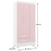 Guarda-Roupa Infantil Sonho 3 Portas 2 Gavetas Branco/Rosa - Panorama Móveis