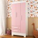 Guarda-Roupa Infantil Sonho 3 Portas 2 Gavetas Branco/Rosa - Panorama Móveis