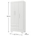 Guarda-Roupa Infantil Doce Sonho 3 Portas 2 Gavetas Branco - Panorama Móveis