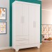 Guarda-Roupa Infantil 4 Portas 2 Gavetas Branco - Panorama Móveis