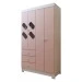 Guarda-Roupa Infantil Escotilha 4 Portas 3 Gavetas Branco/Rosa - Panorama Móveis