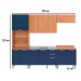Cozinha Completa Sálvia 12 Portas 3 Gavetas Freijó/Azul 908422 - Telasul